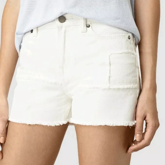 All Saints Ann Patch Distressed Shorts Sz 27 White - Picture 2 of 5